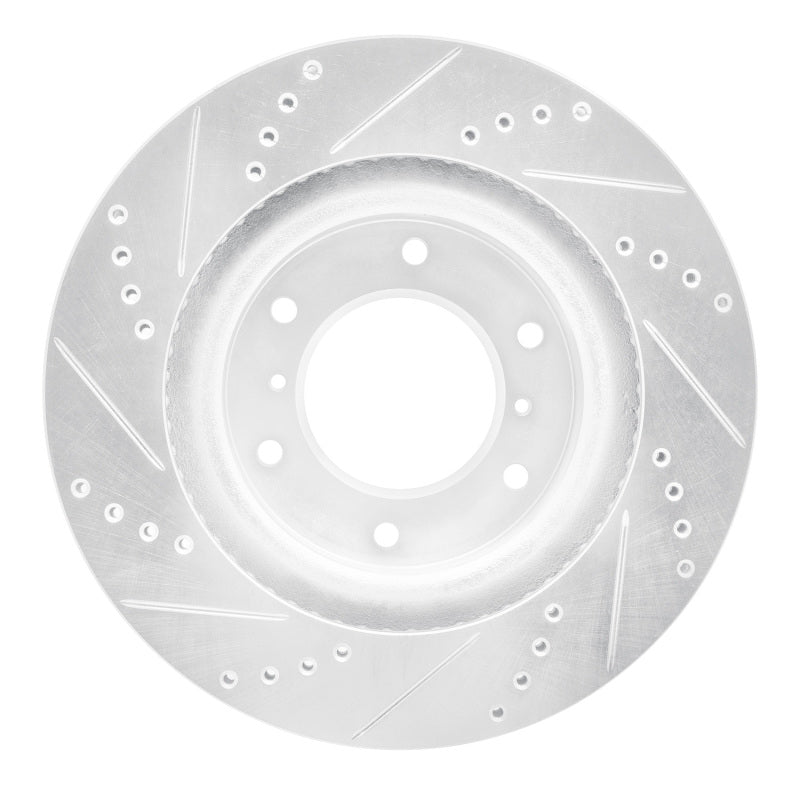 R1 Concepts R1 08-17 Mitsubishi Montero Limited (Mexico) Front Right Drilled & Slotted Silver Brake Rotor