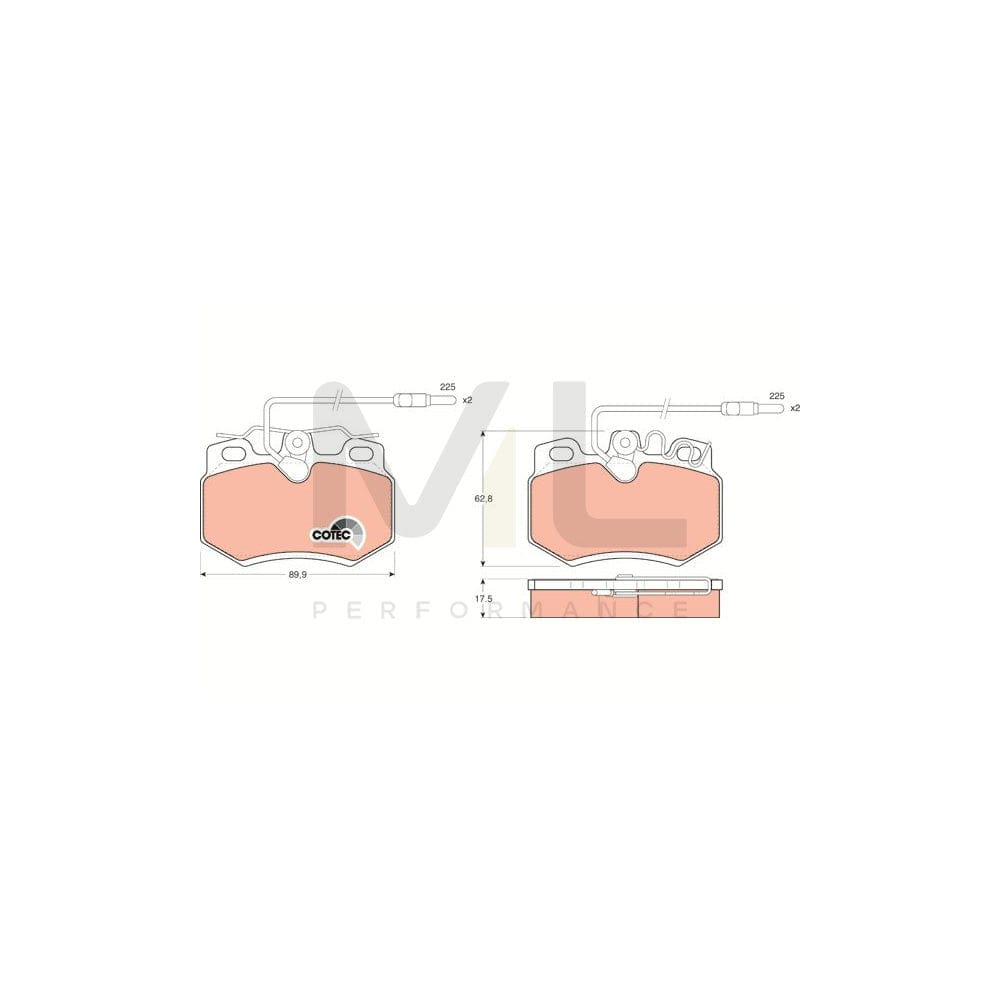 TRW Cotec Gdb446 Brake Pad Set Incl. Wear Warning Contact | ML Performance Car Parts