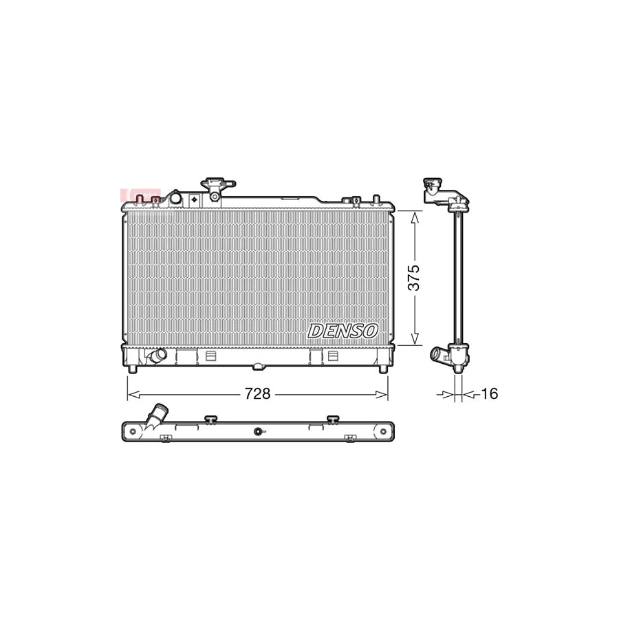 DENSO DRM44033 Engine Radiator for Mazda 6