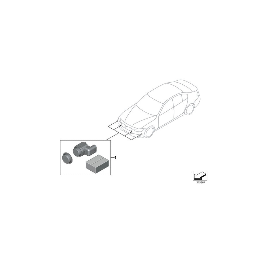 Genuine BMW 51117391939 F20 F21 Set Of Mounts, Front Pdc / Pma Sensor (Inc. 114d, 118dX & M135i) | ML Performance US Car Parts
