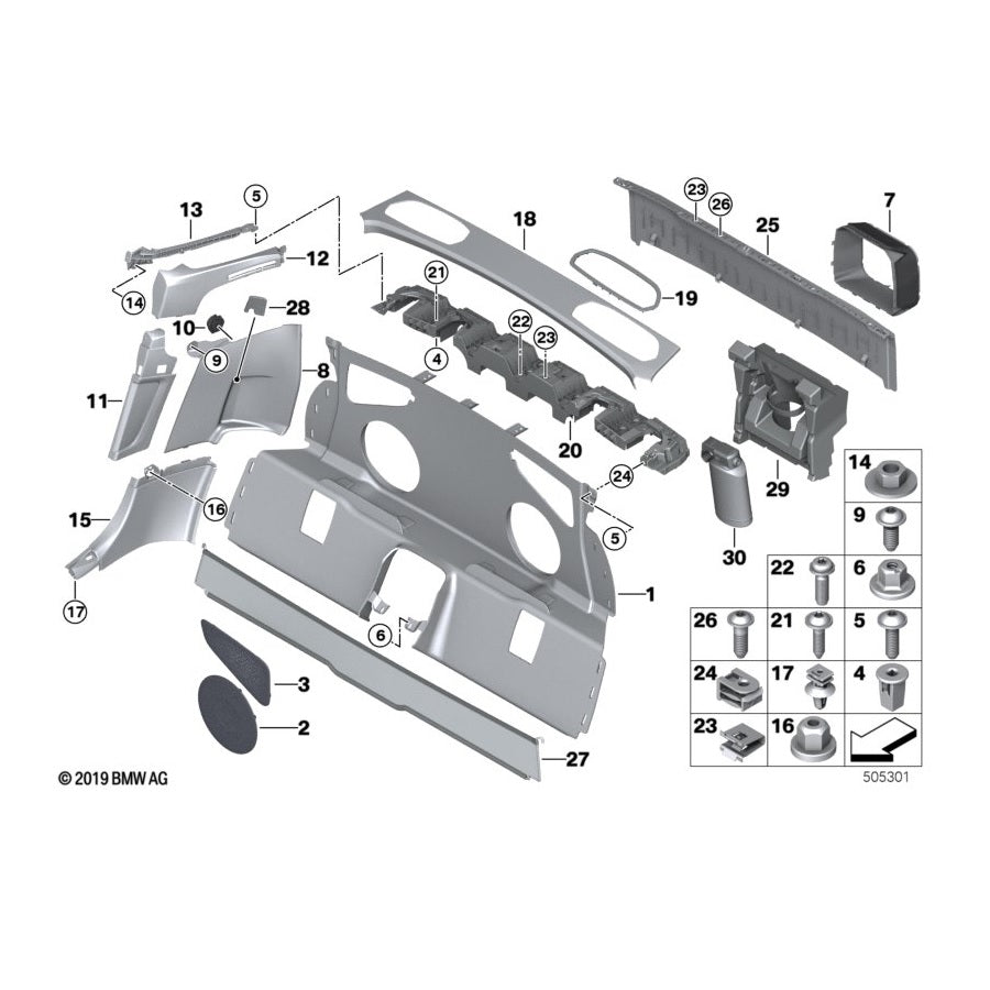 Genuine BMW 51477470194 G29 Trim Panel Partition Wall, Front (Inc. Z4) | ML Performance US Car Parts