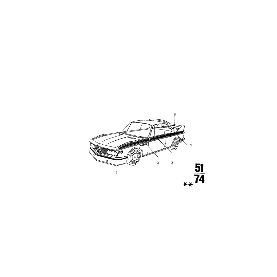 Genuine BMW 51141835159 Ornamental Strips MOTORSPORT (Inc. & 3.0CSiL) | ML Performance US Car Parts