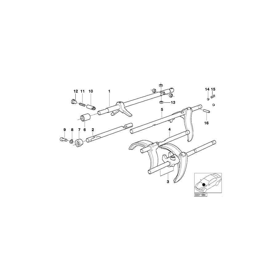 Genuine BMW 23311228231 E28 E24 E34 Shifting Rod 1.And 2.Gear (Inc. M635CSi, M5 3.8 & M5) | ML Performance US Car Parts