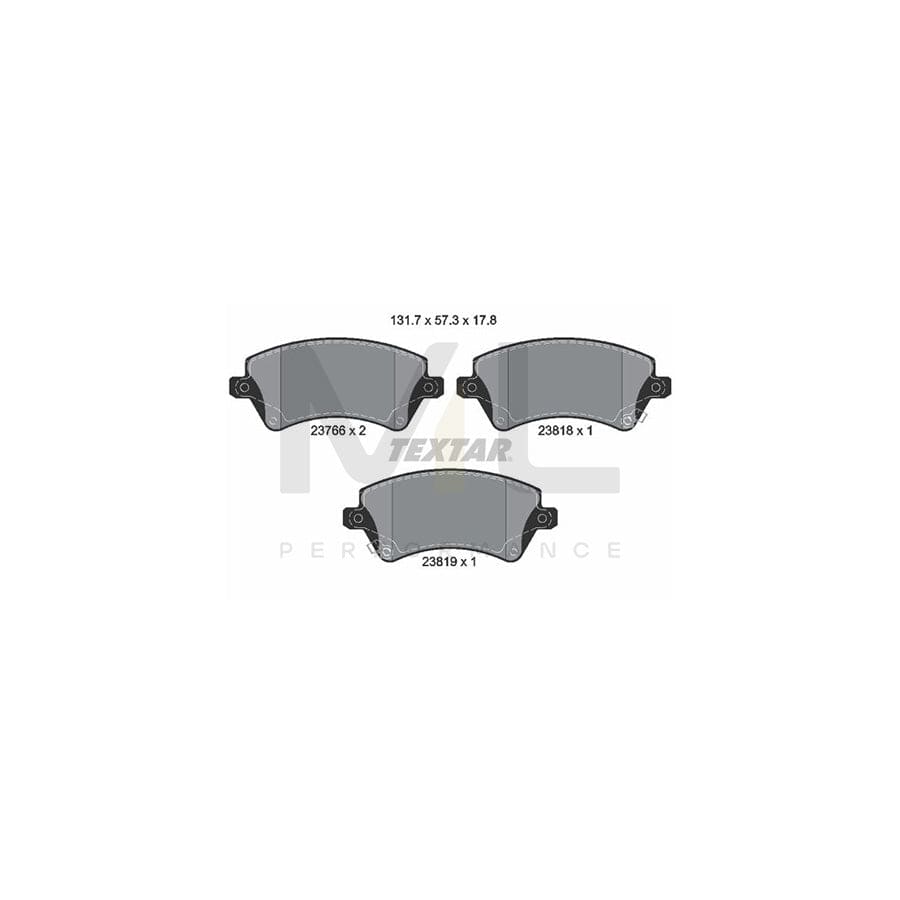 TEXTAR 2376601 Brake pad set for TOYOTA COROLLA with acoustic wear warning | ML Performance Car Parts