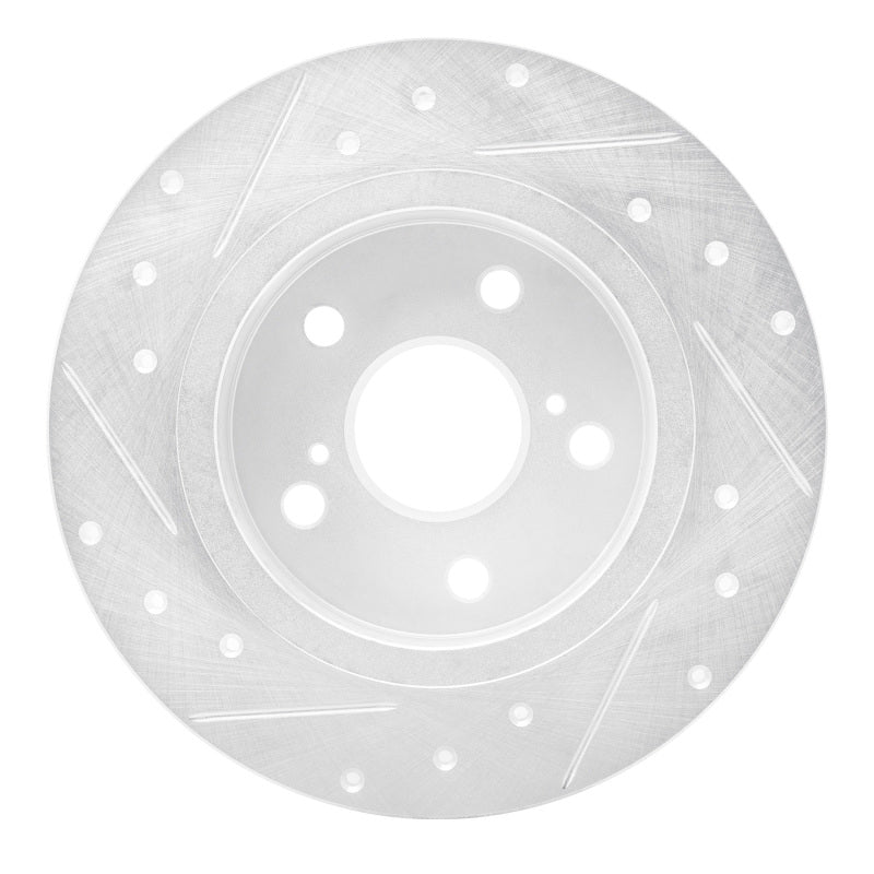 R1 Concepts R1 11-16 Scion TC Rear Right Drilled & Slotted Silver Brake Rotor