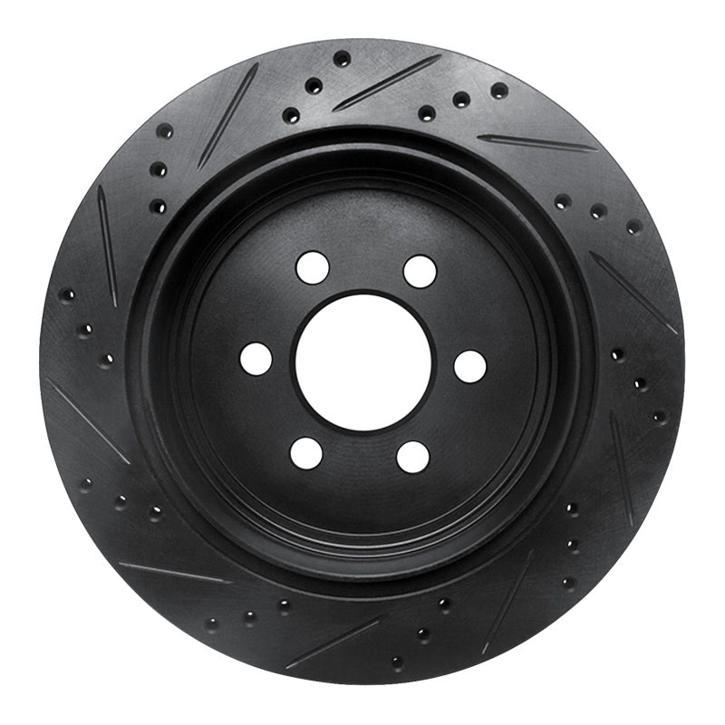 R1 Concepts R1 03-03 Dodge Durango Rear Right Drilled & Slotted Black Brake Rotor