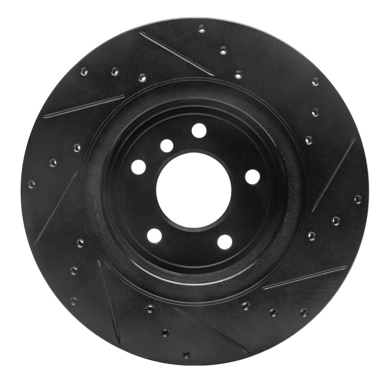 R1 Concepts R1 11-16 BMW Z4 Rear Left Drilled & Slotted Black Brake Rotor
