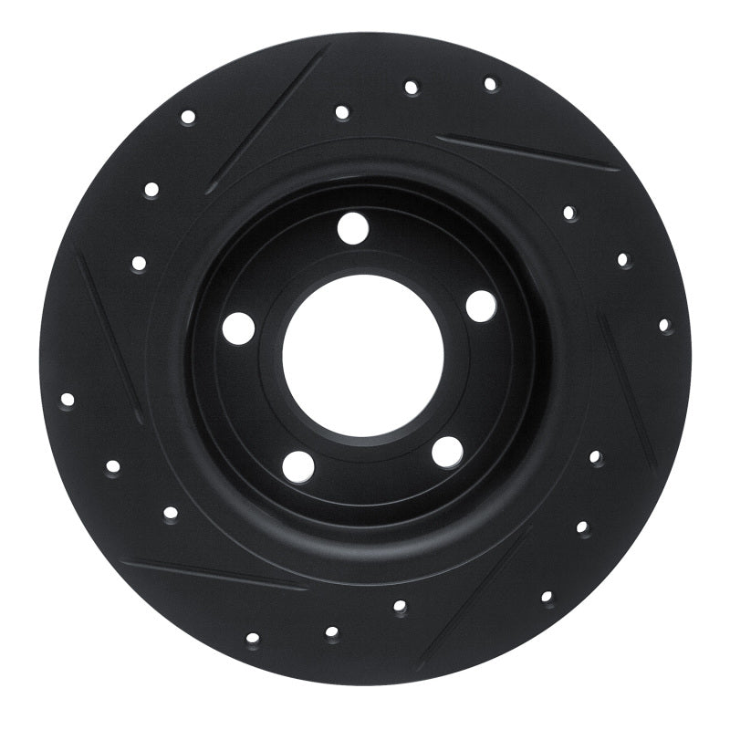 R1 Concepts R1 04-13 Mazda 3 Rear Right Drilled & Slotted Black Brake Rotor