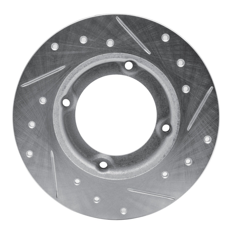 R1 Concepts R1 73-79 Honda Civic Hatchback Front Left Drilled & Slotted Silver Brake Rotor