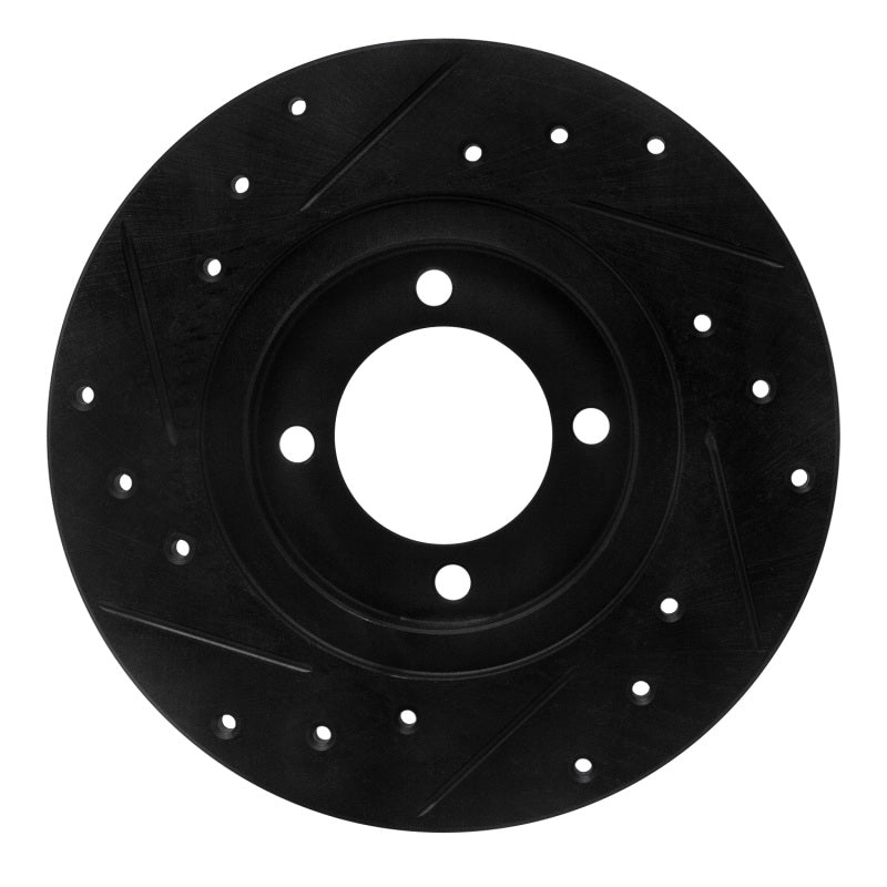 R1 Concepts R1 80-83 Toyota Corolla (US/Canada) Front Right Drilled & Slotted Black Brake Rotor