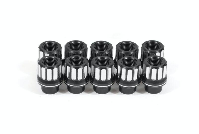 BMR Suspension BMR Lug Nut Kit 14mm x 1.50 RH Conical 12-pt Aluminum (Set of 10) - Black Anodized