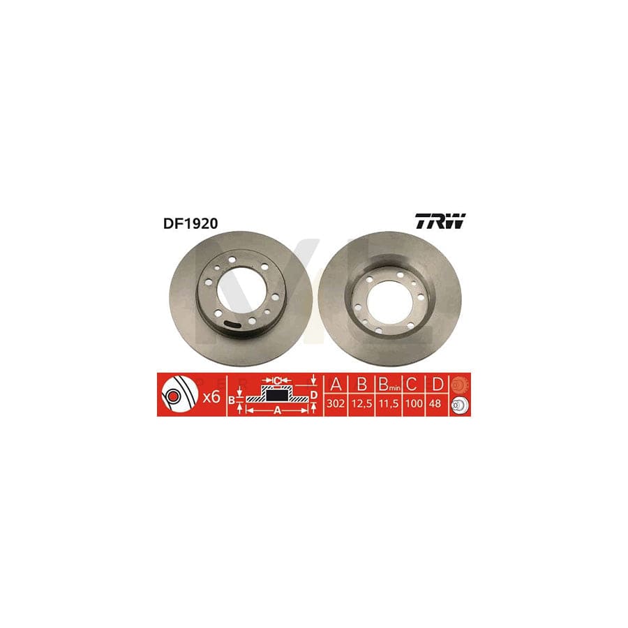 TRW DF1920 Brake Disc Solid, Painted | ML Performance Car Parts