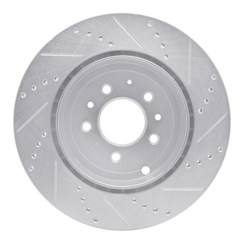 R1 Concepts R1 07-15 Mazda CX-9 Rear Left Drilled & Slotted Silver Brake Rotor