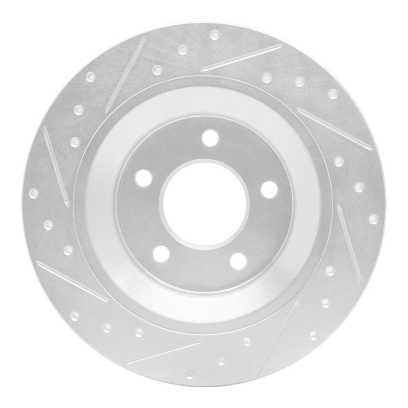 R1 Concepts R1 06-15 Mazda 5 Rear Right Drilled & Slotted Silver Brake Rotor