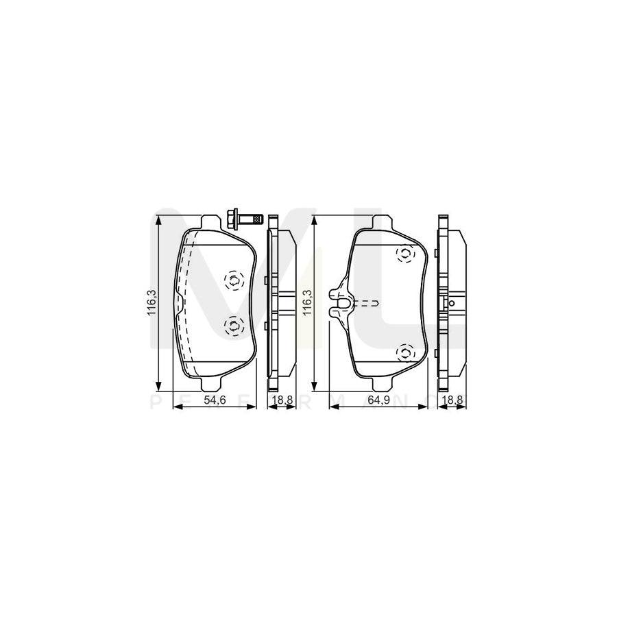 Bosch 0986Tb3208 Brake Pad Set With Bolts | ML Performance Car Parts