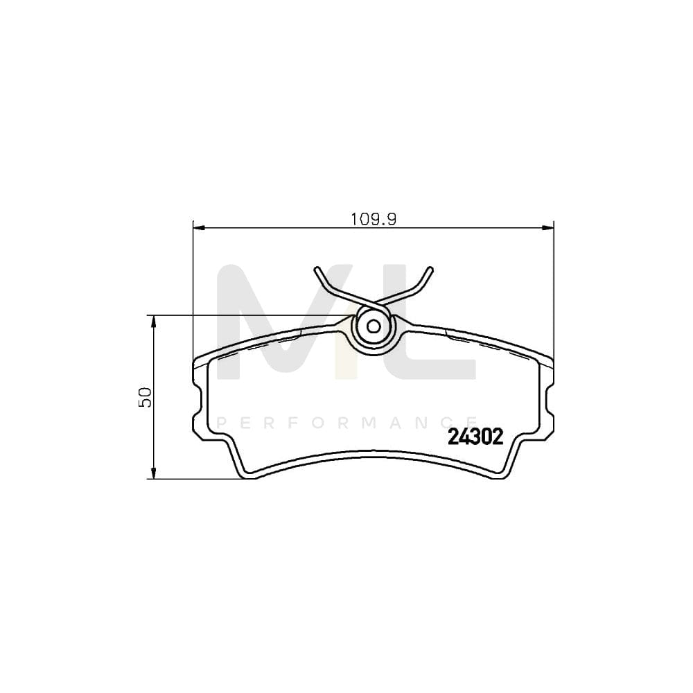 Hella 8DB 355 006-821 Brake Pad Set For Santana 300 / 350 Off-Road Not Prepared For Wear Indicator, With Brake Caliper Screws