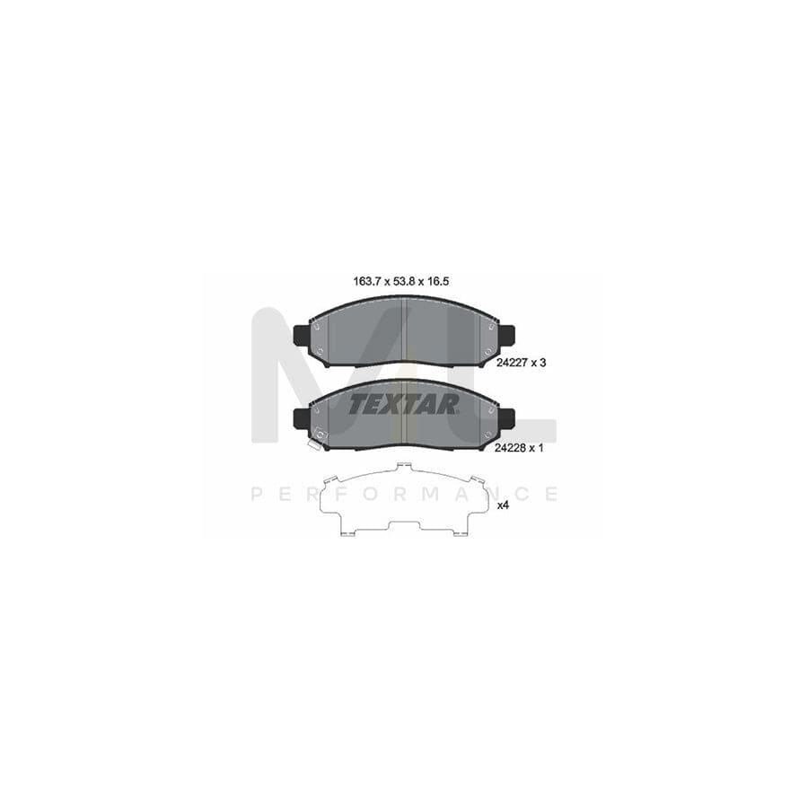 TEXTAR 2422701 Brake pad set with acoustic wear warning | ML Performance Car Parts