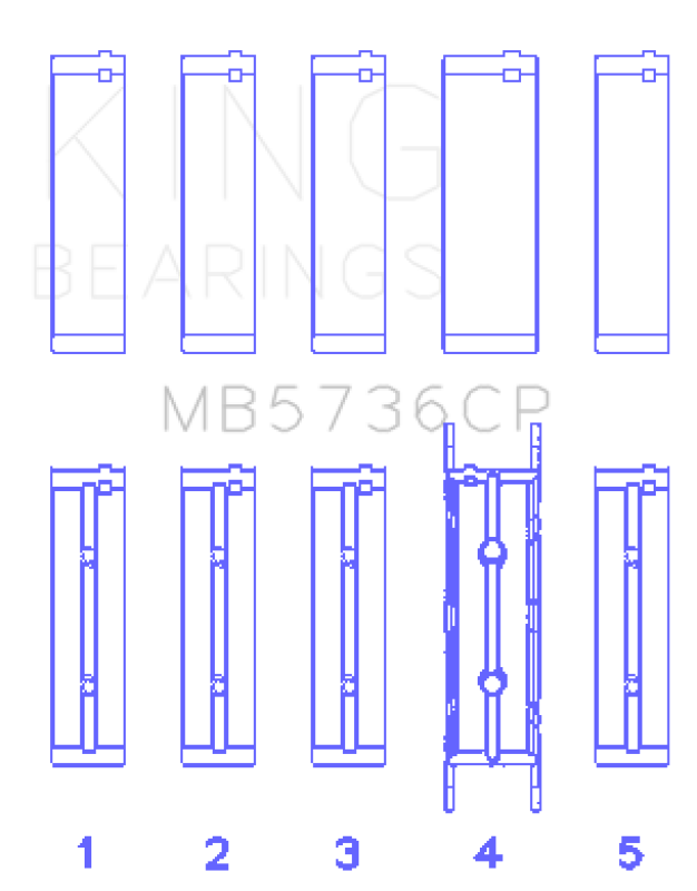 King Engine Bearings Ford Powerstroke 6.0L/6.4L Diesel (Size +0.25mm) Crankshaft Main Bearing Set