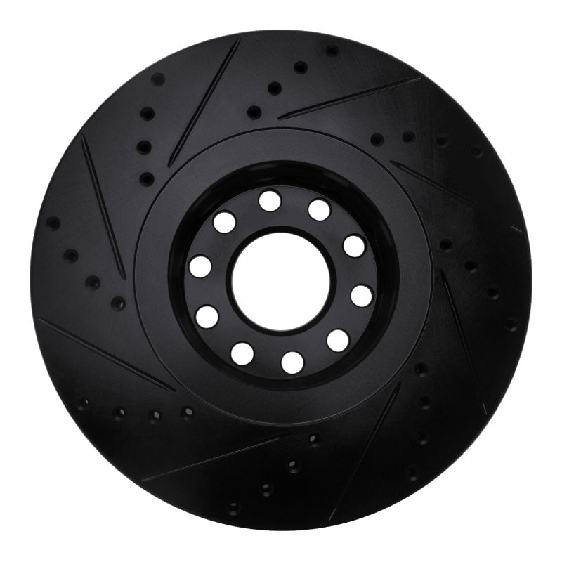 R1 Concepts R1 02-05 Volkswagen Passat (USA/Canada) Front Right Drilled & Slotted Black Brake Rotor