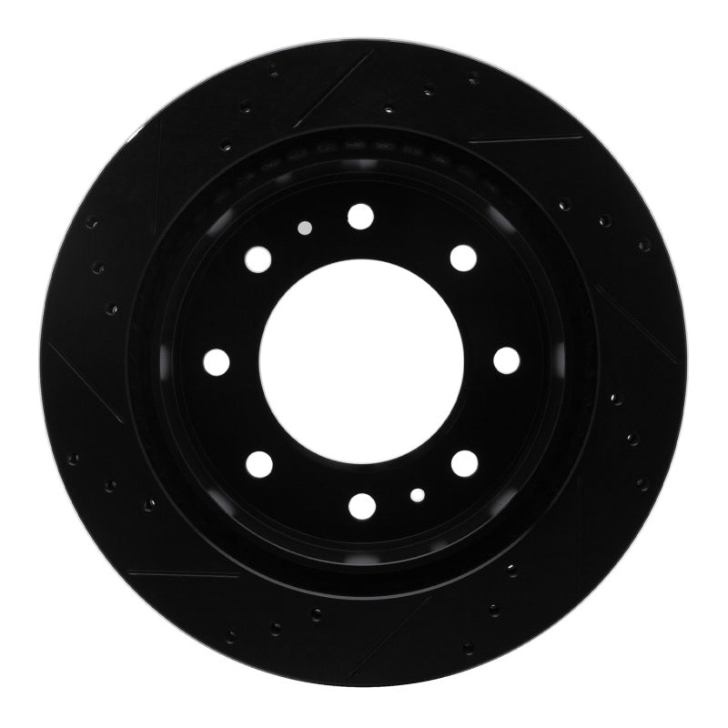R1 Concepts R1 11-25 Chevrolet Silverado 3500 HD Rear Right Drilled & Slotted Black Brake Rotor