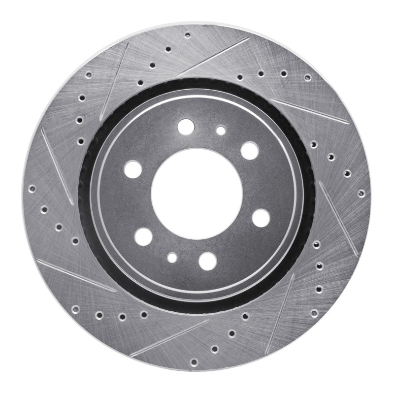 R1 Concepts R1 22-25 Cadillac XT5 Front Left Drilled & Slotted Silver Brake Rotor