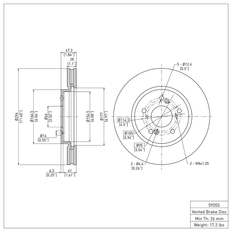 DFC 07-16 Acura RDX Front GeoSPEC Coated Rotor