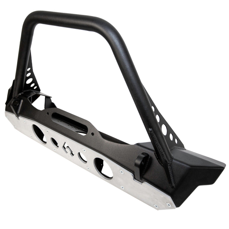 Artec Industries Jeep JK Powder Coat Nighthawk Mid-Tube Stinger Front Bumper w/Skid Black Pwdr Coat