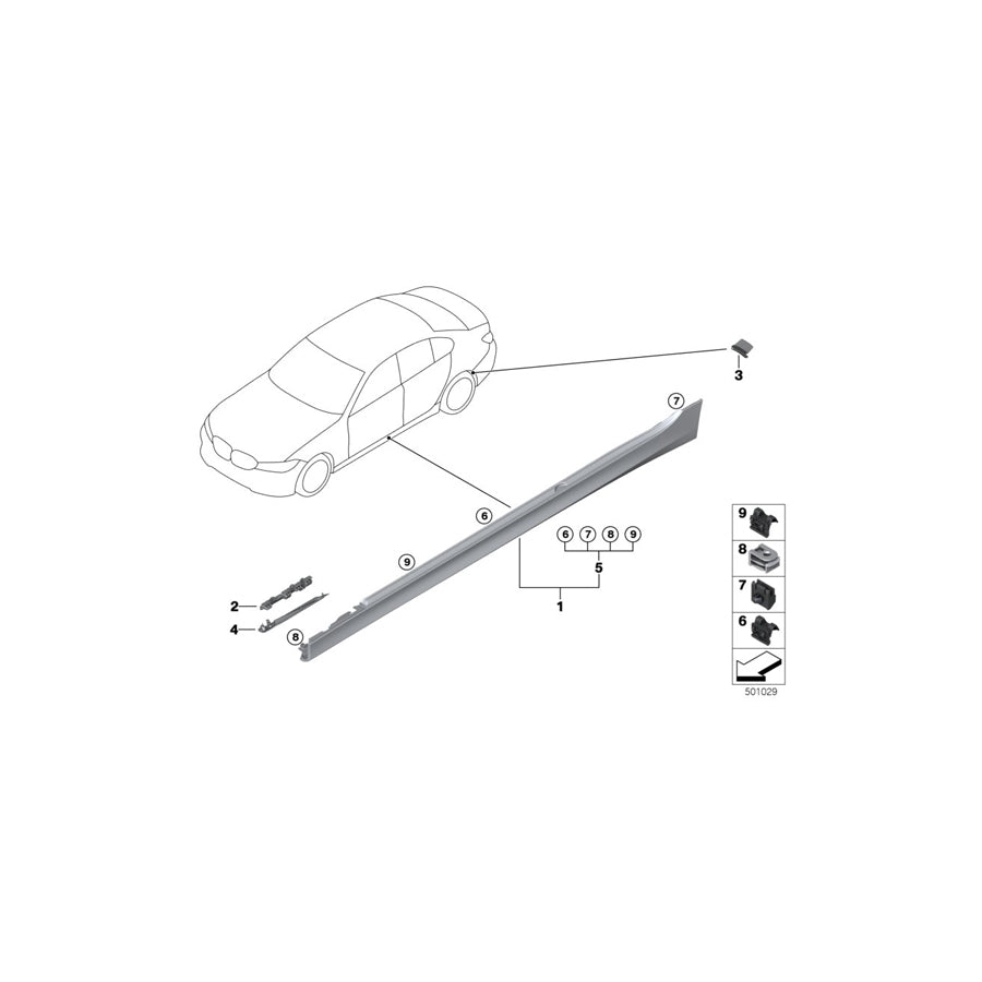 Genuine BMW 51128493948 G20 G21 Flaired Wheel Arch, Rear Right (Inc. 330dX, 320iX & 330d) | ML Performance US Car Parts