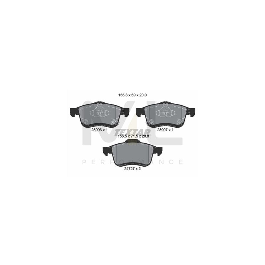 TEXTAR 2590601 Brake pad set for FIAT 500L (351, 352) with acoustic wear warning | ML Performance Car Parts