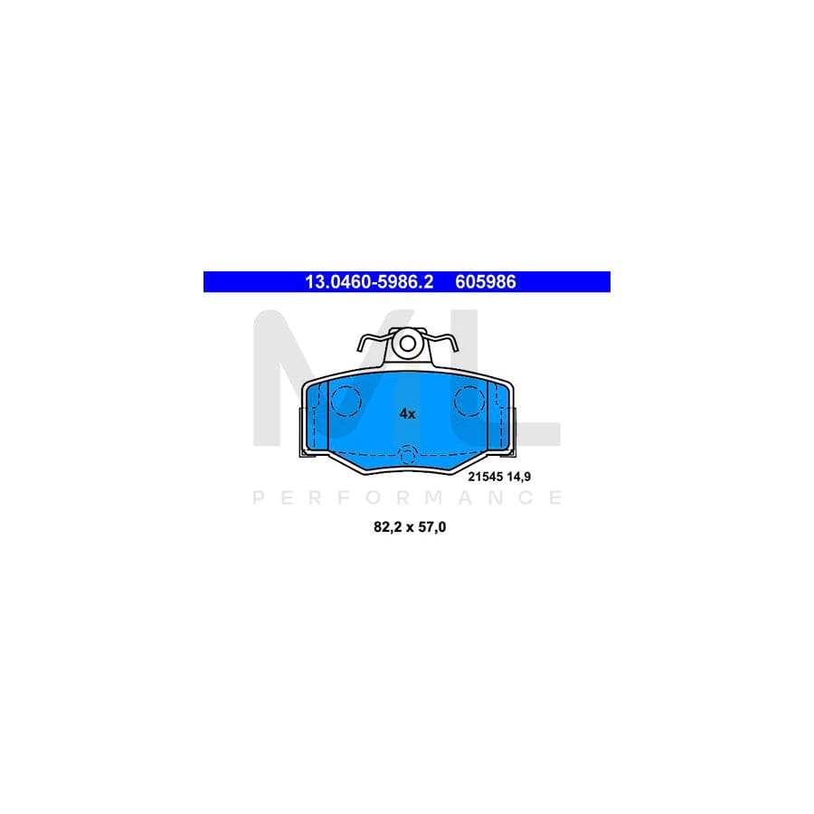 ATE 13.0460-5986.2 Brake pad set excl. wear warning contact