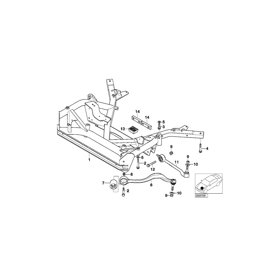 Genuine BMW 31101097139 E52 Front Axle Support (Inc. ALPINA V8 & Z8) | ML Performance US Car Parts
