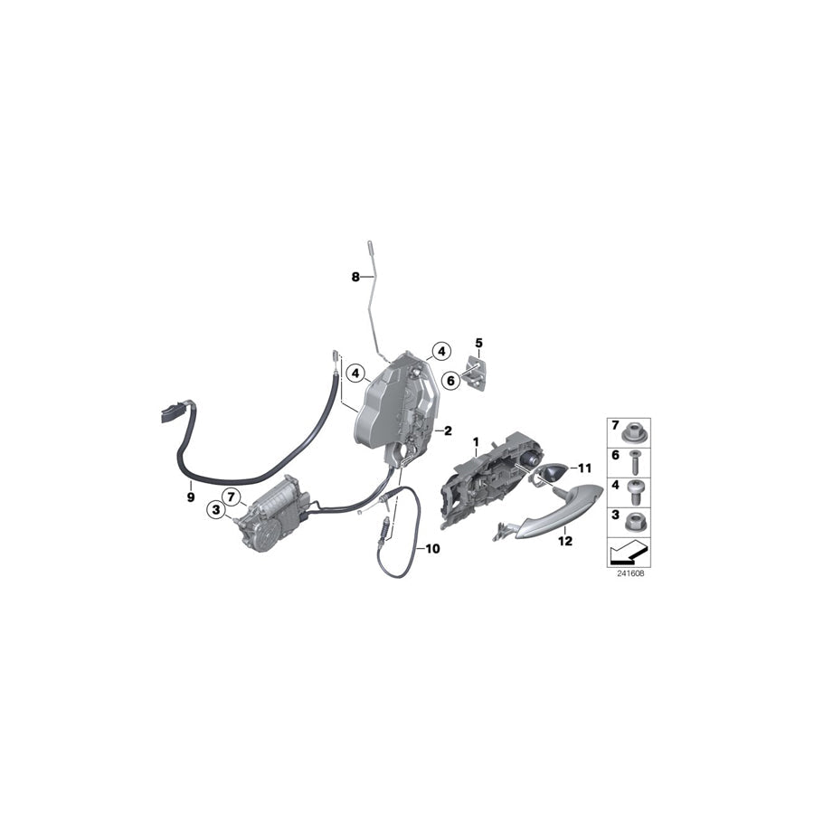 Genuine BMW 51217286095 F13 F12 Carrier With Catch, Coded Left (Inc. 650iX 4.4, 650i & 640dX) | ML Performance US Car Parts