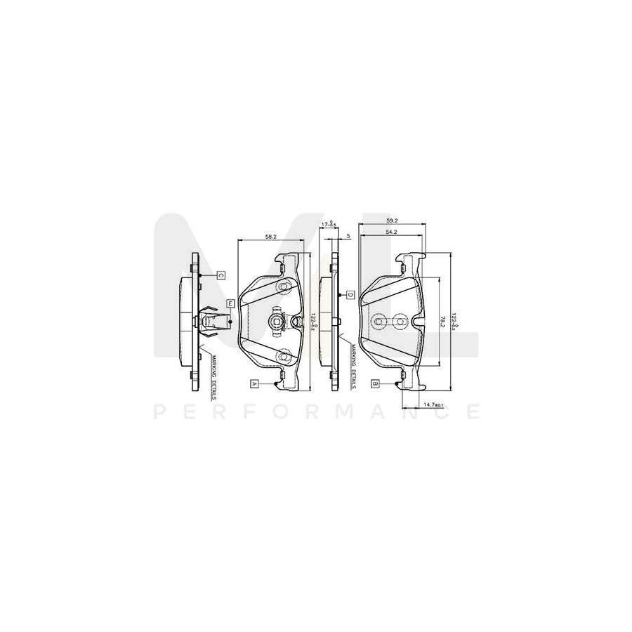 Bosch 0986Tb2207 Brake Pad Set Excl. Wear Warning Contact, With Accessories | ML Performance Car Parts