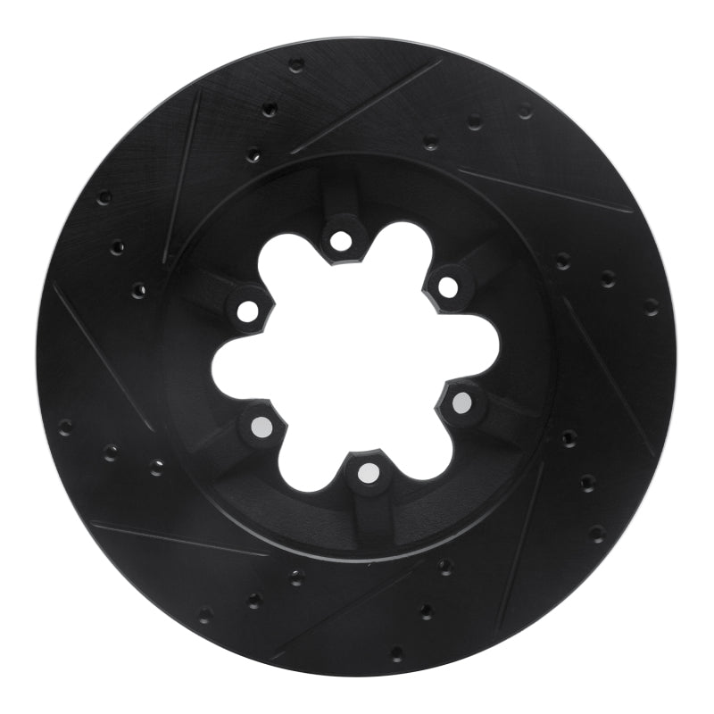 R1 Concepts R1 09-12 Chevrolet Colorado Front Right Drilled & Slotted Black Brake Rotor