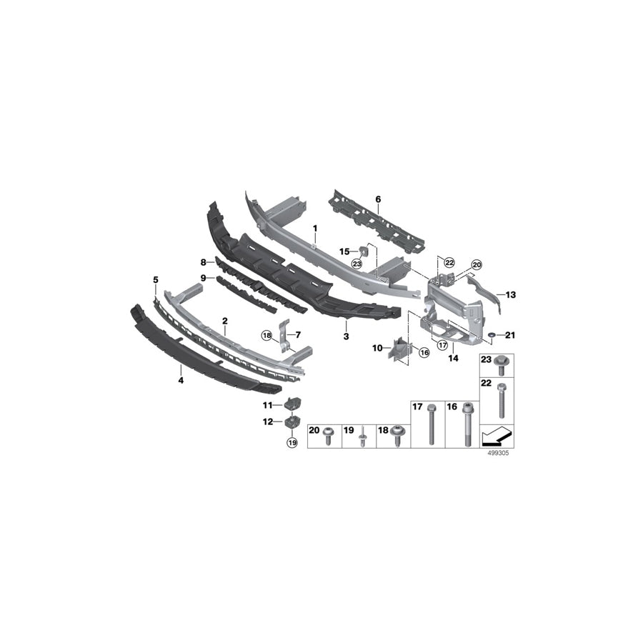 Genuine BMW 51117483632 G15 G14 G16 Mount, Bumper, Front, Lower (Inc. M850iX, 840i & 840iX) | ML Performance US Car Parts