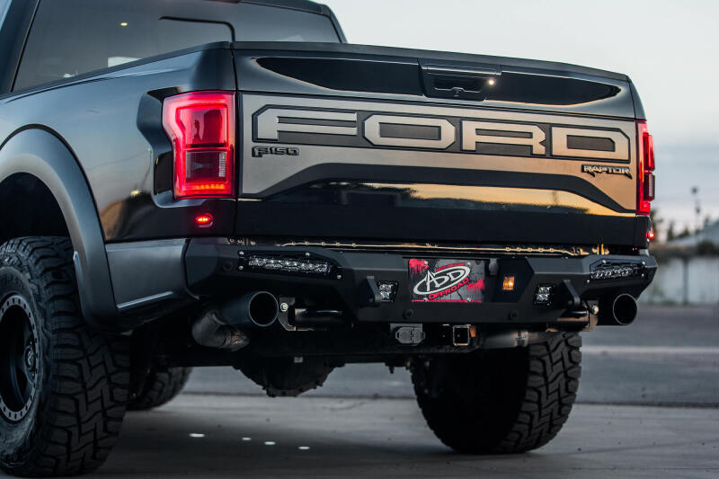 Addictive Desert Designs 17-18 Ford F-150 Raptor HoneyBadger Rear Bumper w/ 10in SR LED Mounts