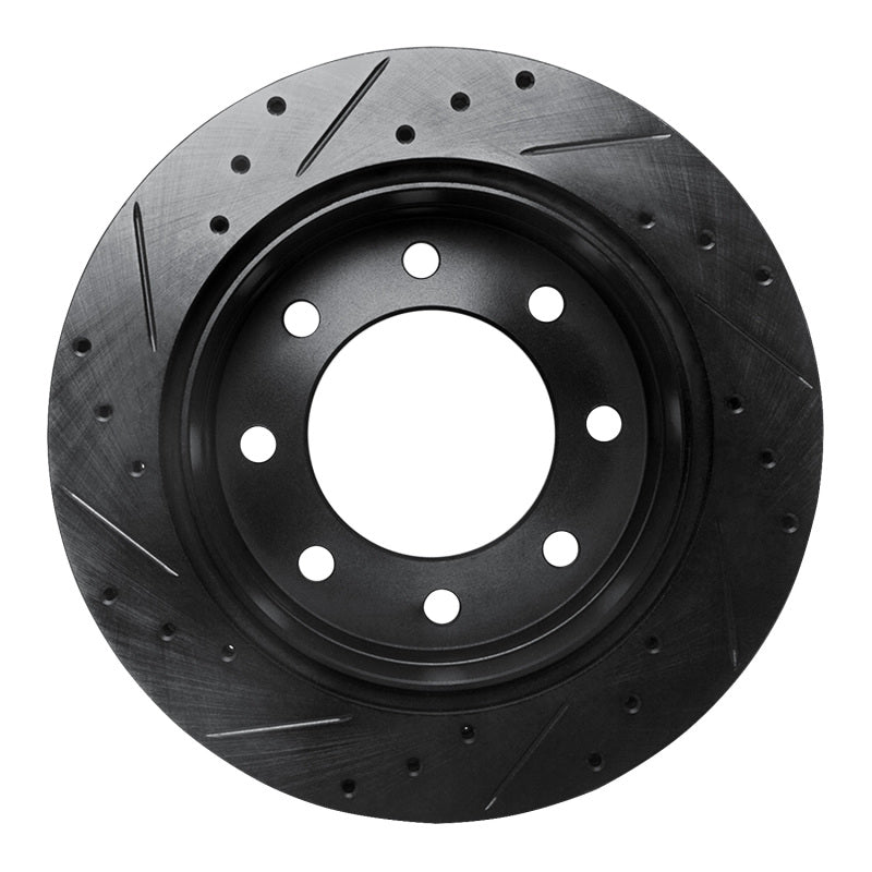R1 Concepts R1 03-05 Chevrolet Silverado 1500 Rear Right Drilled & Slotted Black Brake Rotor