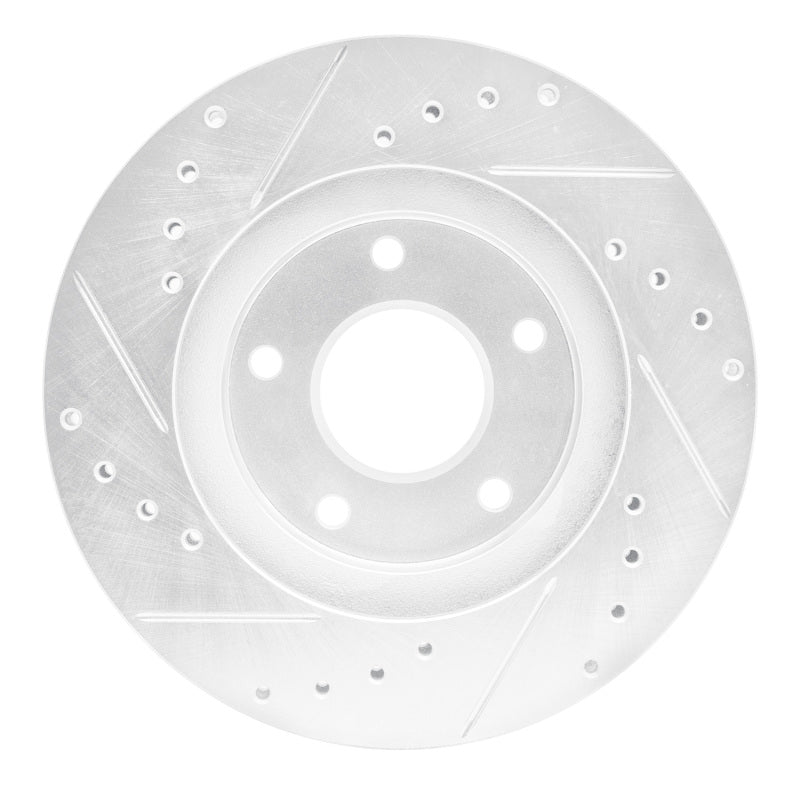 R1 Concepts R1 99-01 Infiniti I30 Front Right Drilled & Slotted Silver Brake Rotor