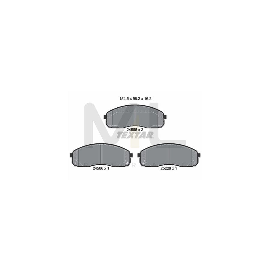 TEXTAR 2456501 Brake pad set for KIA Sedona I (GQ) with acoustic wear warning | ML Performance Car Parts