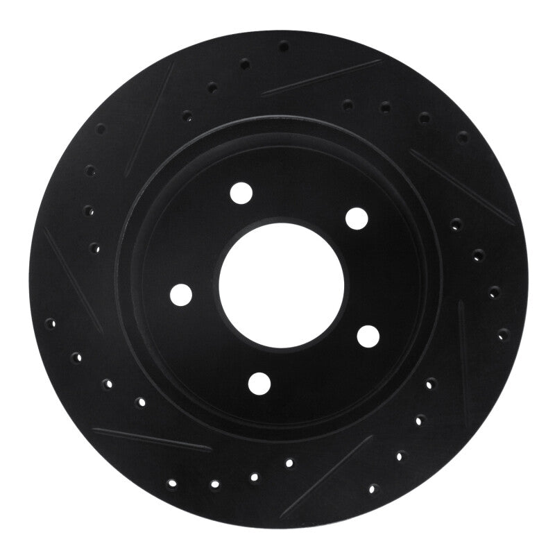 R1 Concepts R1 90-02 Chevrolet ASTRO Front Right Drilled & Slotted Black Brake Rotor