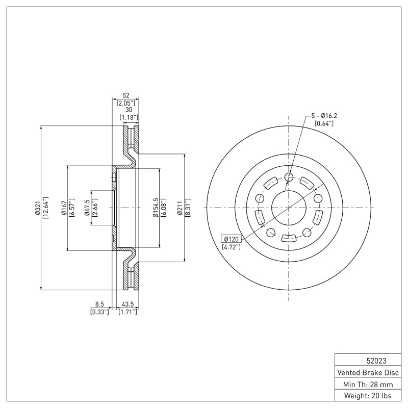 DFC 08-09 Pontiac G8 Front Brake Rotor