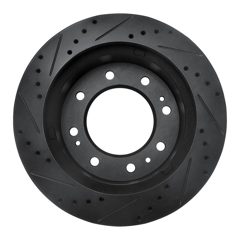 R1 Concepts R1 11-25 Chevrolet Silverado 3500 HD Front Right Drilled & Slotted Black Brake Rotor