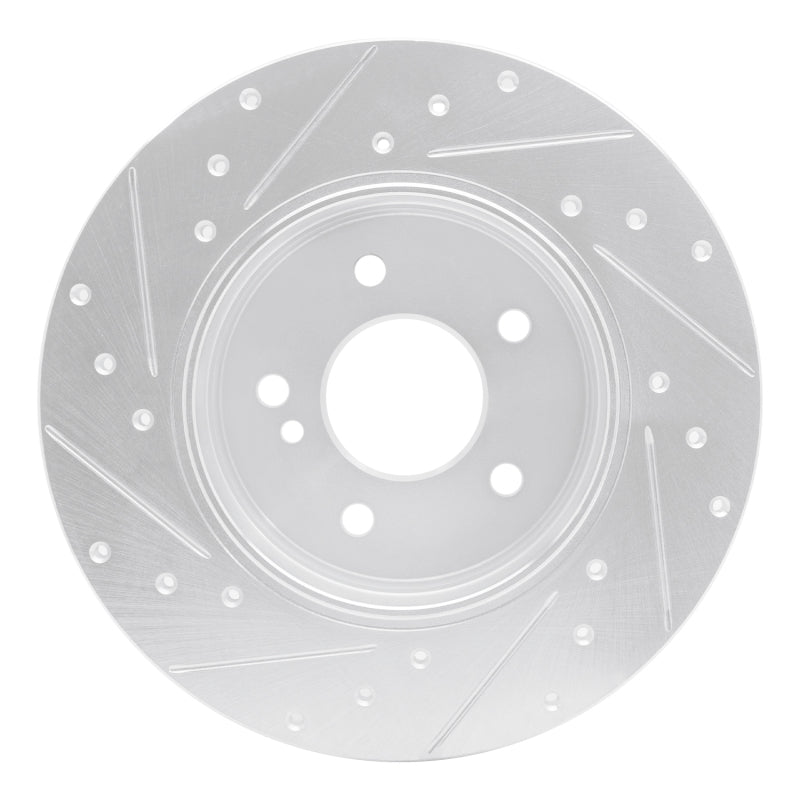 R1 Concepts R1 98-03 Mercedes-Benz E320 Rear Right Drilled & Slotted Silver Brake Rotor