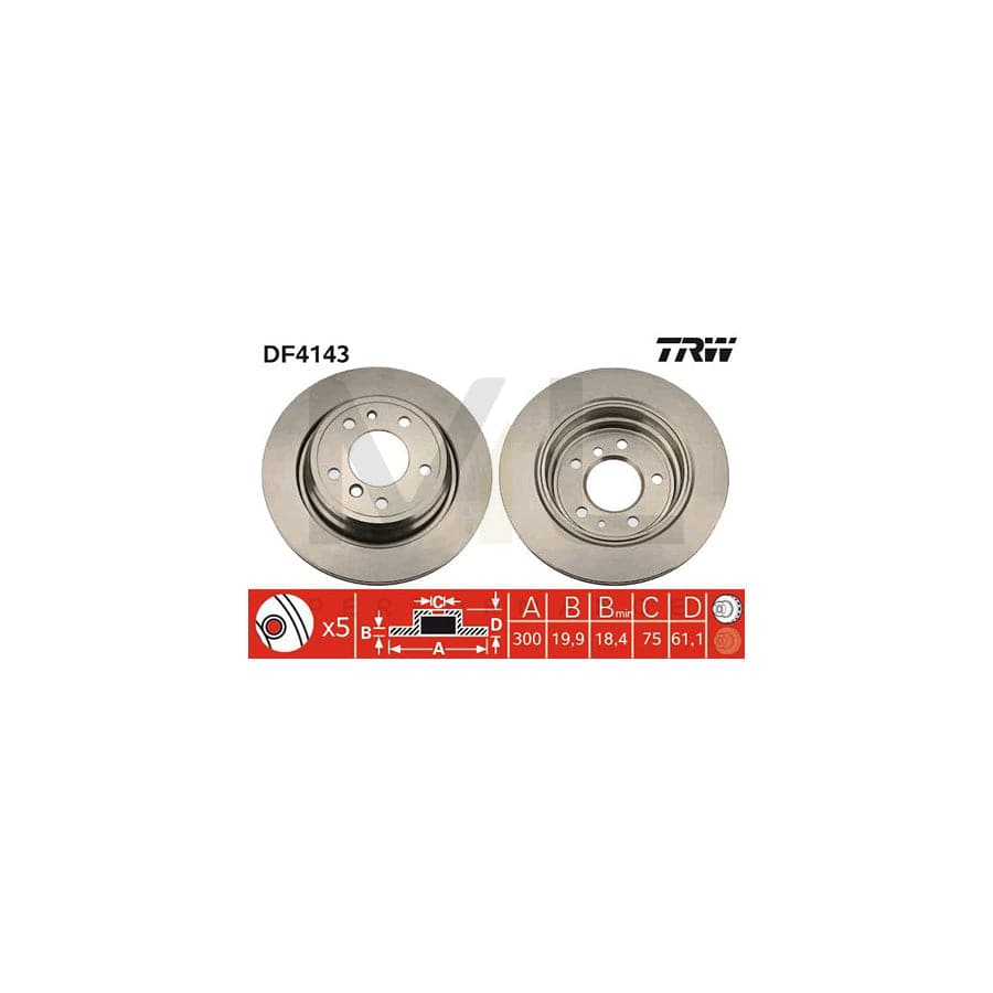 TRW DF4143 Brake Disc for BMW 5 Series Vented, Painted | ML Performance Car Parts