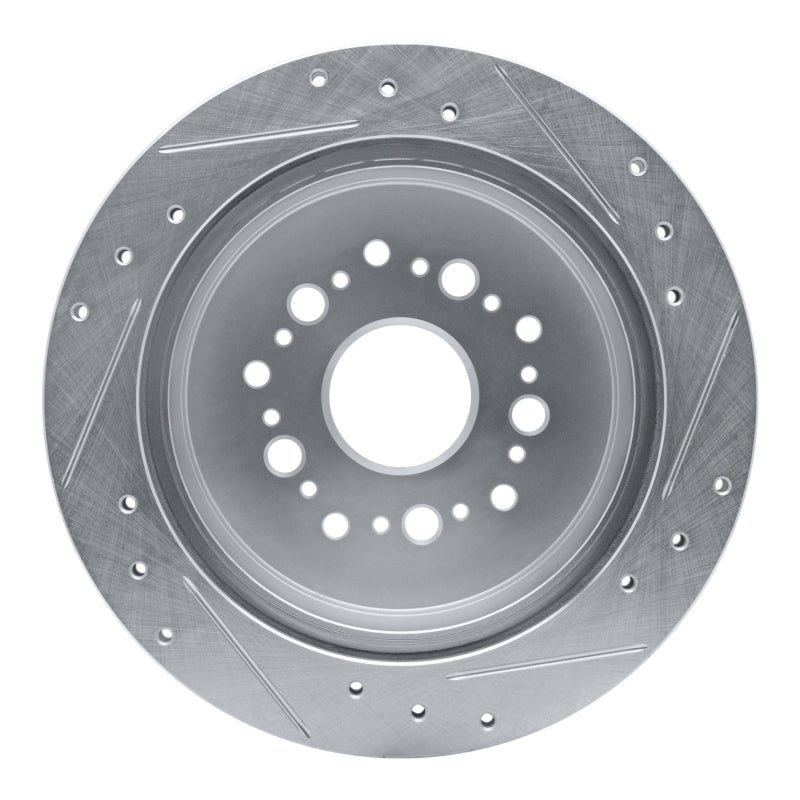 R1 Concepts R1 92-98 Lexus SC300 Rear Left Drilled & Slotted Silver Brake Rotor