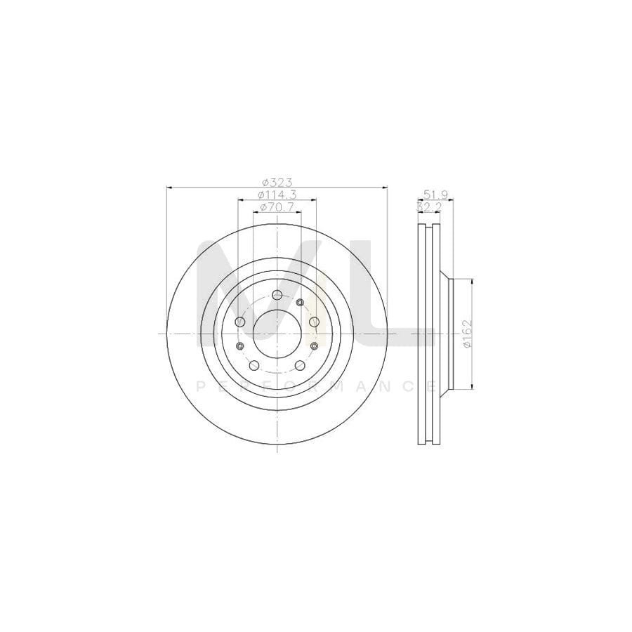 HELLA PRO 8DD 355 120-251 Brake Disc Internally Vented, Coated, without wheel hub, without wheel studs