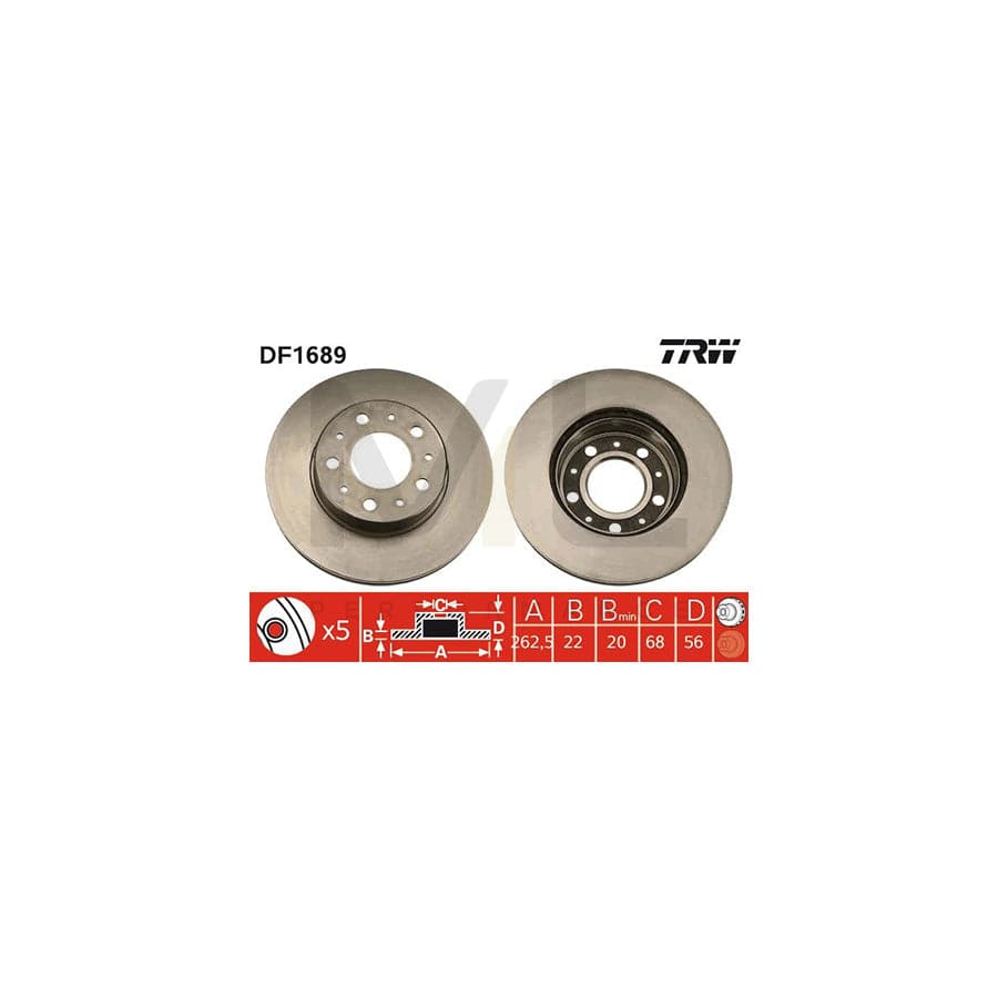 TRW DF1689 Brake Disc Vented, Painted | ML Performance Car Parts