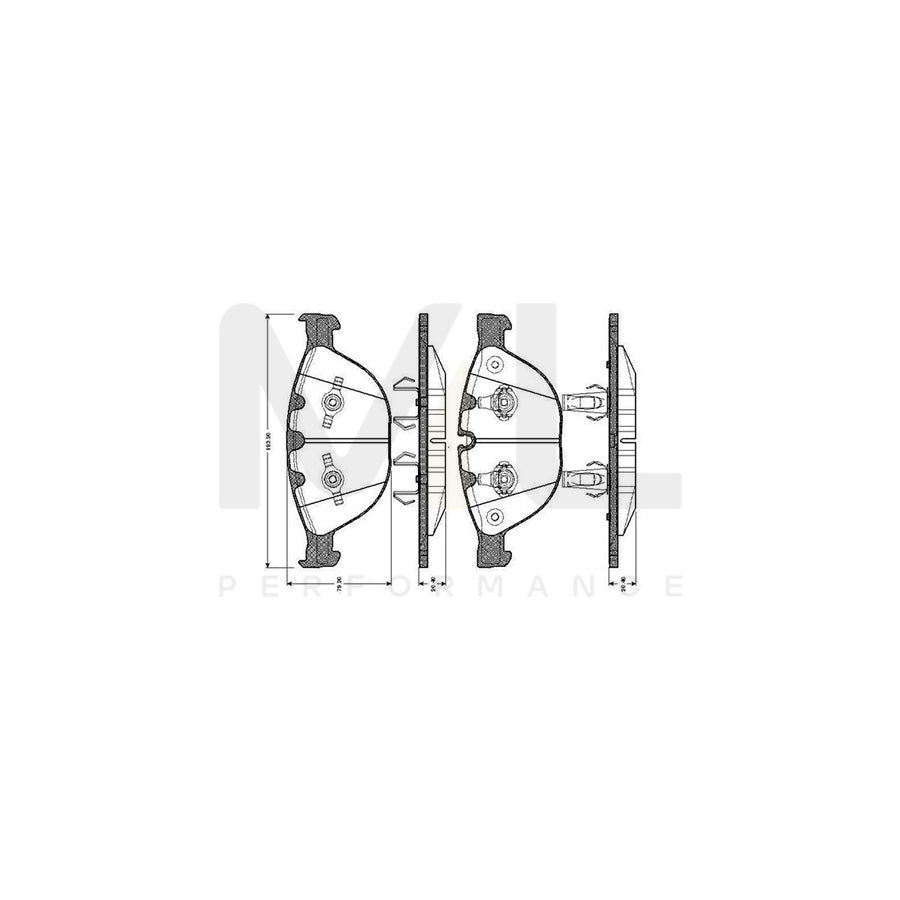 Bosch 0986Tb2847 Brake Pad Set Excl. Wear Warning Contact, With Accessories | ML Performance Car Parts