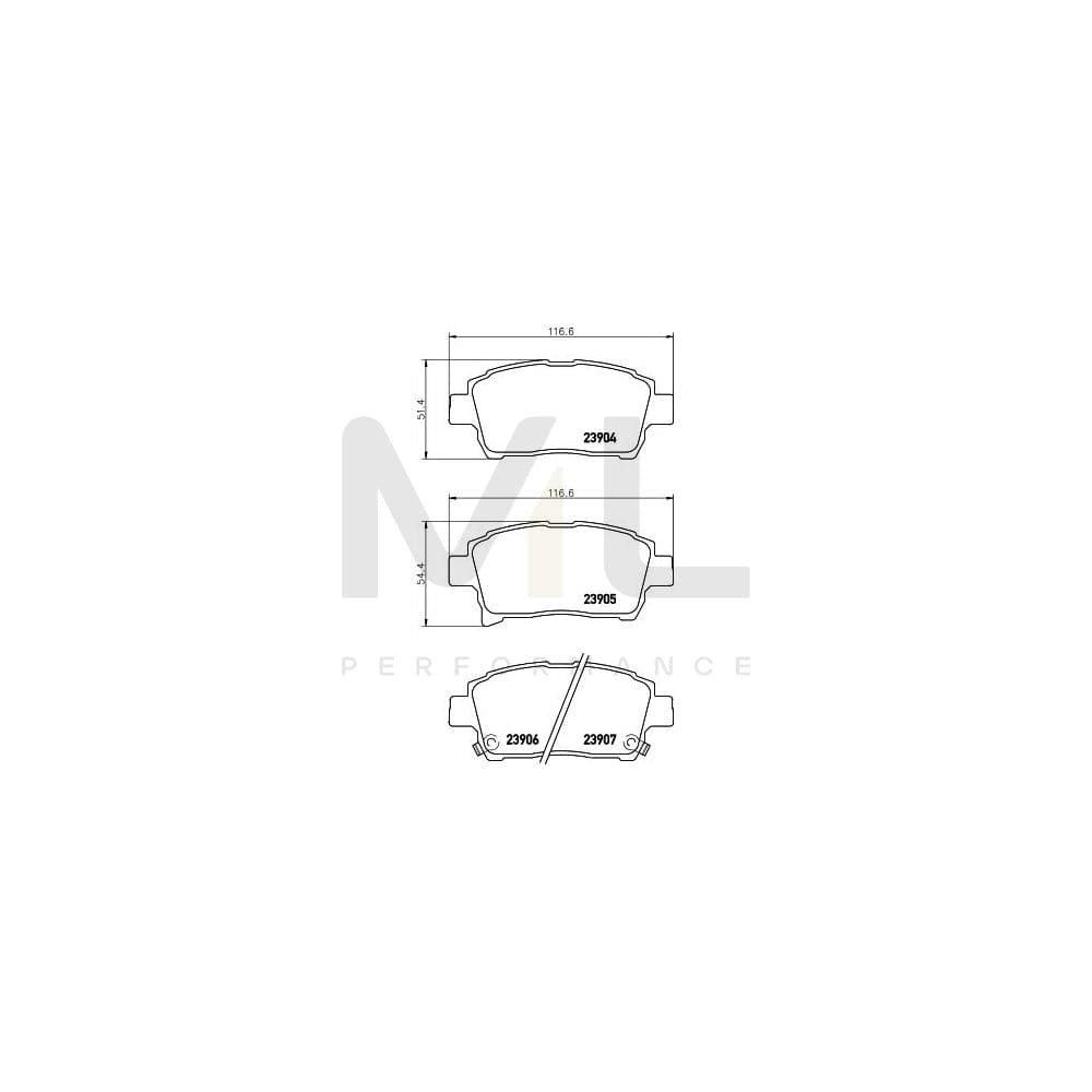 Hella 8DB 355 010-901 Brake Pad Set With Acoustic Wear Warning