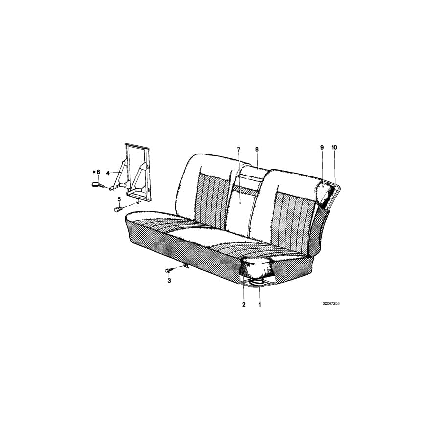 Genuine BMW 52201847477 E12 Pad Seat Rear (Inc. 530i, 528i & 535i) | ML Performance US Car Parts